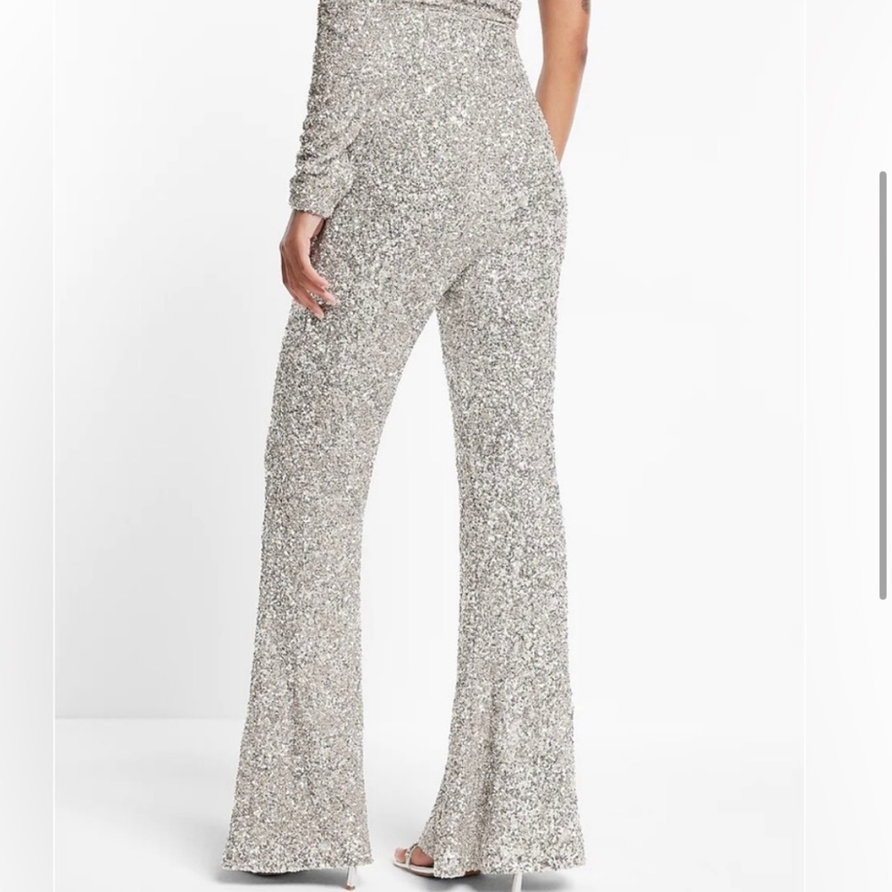 Express Sequin High Rise Flares